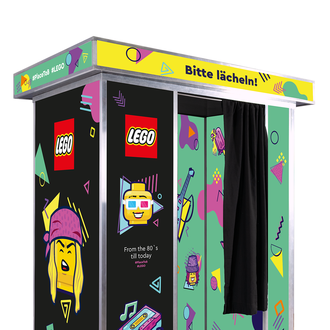 Flash-U Fotokabine gebrandet für LEGO Retro 80er